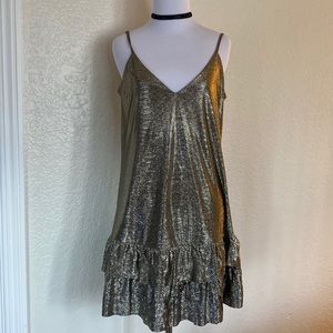 Mini dress metallic gold